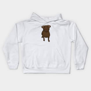 Brown Pitbull, Sitting Pittie Kids Hoodie